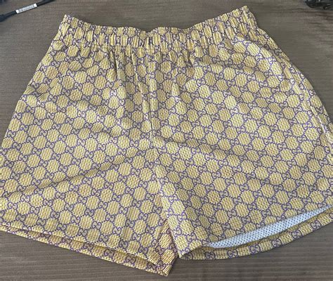 bravest gucci shorts|Bravest Studio Gucci Yellow & Purple shorts .